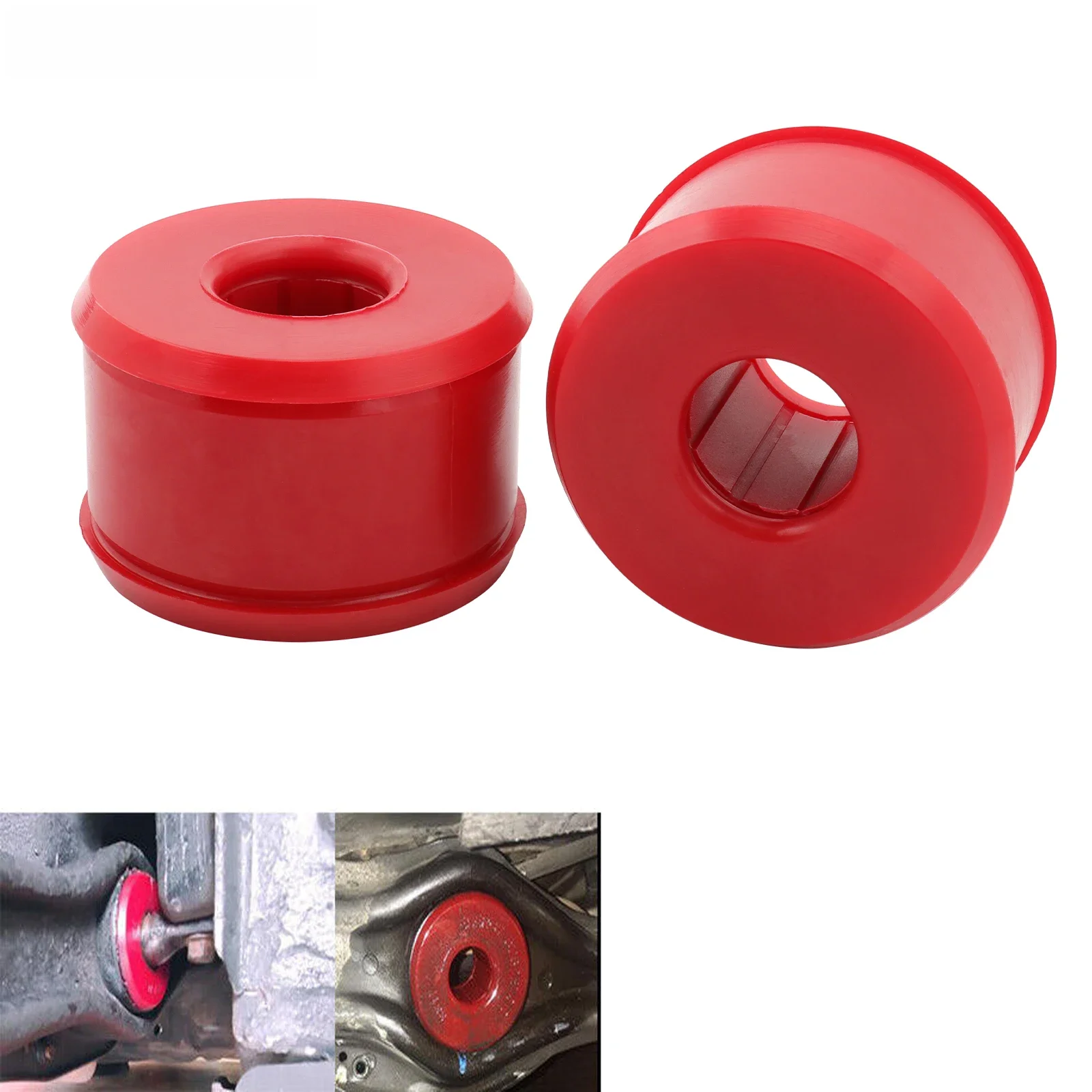Tuleje tylnego wahacza zawieszenia 16.7106R pasuje do Honda Civic /Civic del Sol/ CRX dla Integra 1994-2001 czerwony poliuretan — zdjęcie 2