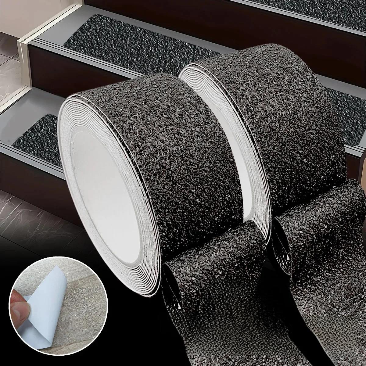 AliExpress NONE Anti-Slip Safety Tape, PEVA Material with Gravel Pattern, Waterproof Rubber Adhesive for Indoor/Outdoor Use on Plastic Surfaces