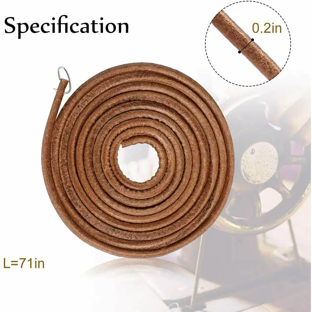 2 Pieces Sewing Machine Leather Belt Household Vintage Treadle Belt Retro Fashion Machine Accessories Strong Tensile Resistance