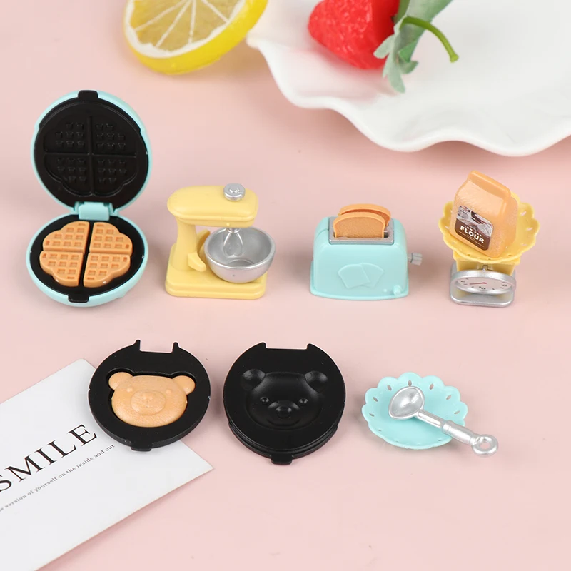 آلة خبز دمية مع نخب ، زينة مصغرة لطيف ، محمصة ، اكسسوارات صغيرة ، 1 ، 12 مقياس
