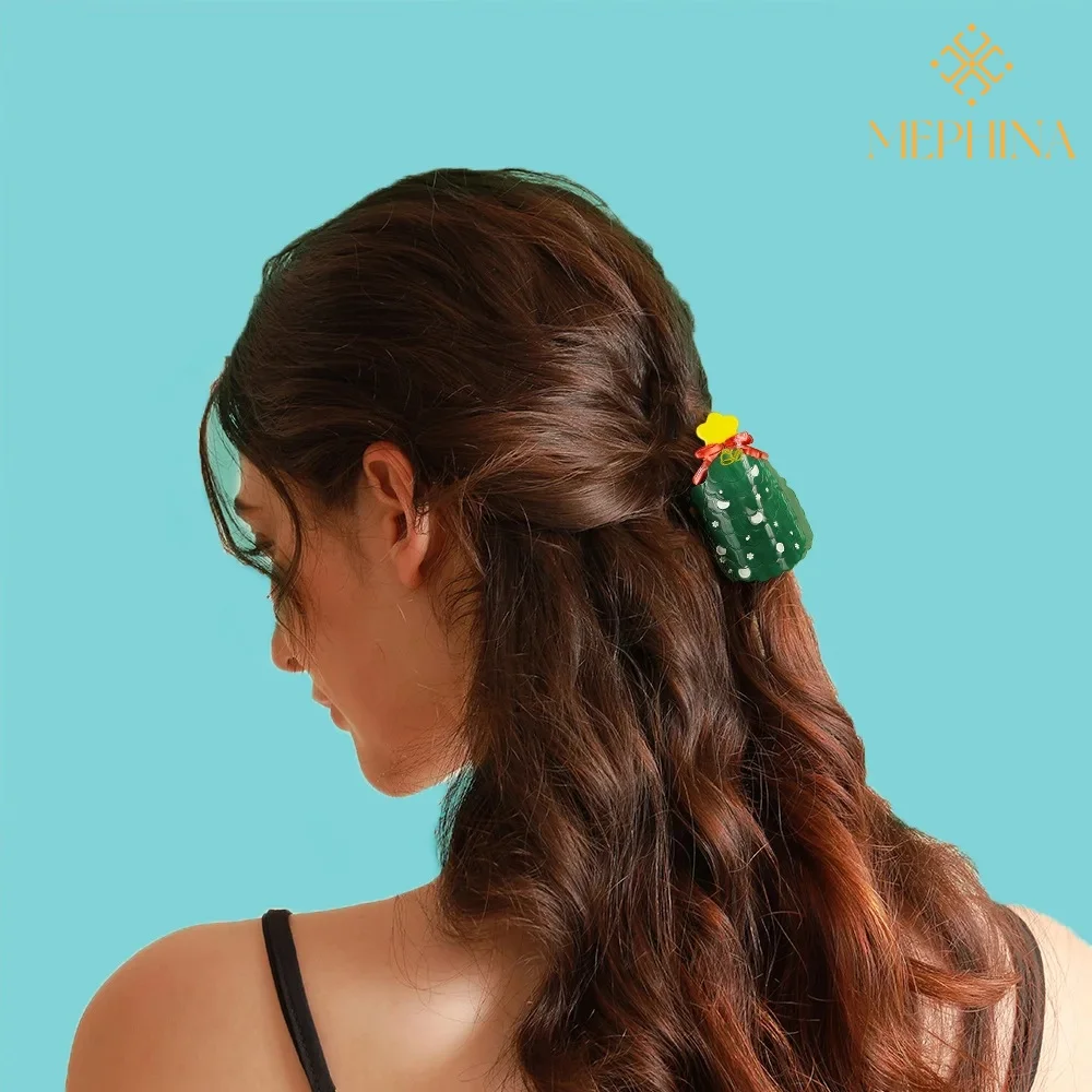 New Green Christmas Tree Hairpin Hairpin Back of The Head Clip Hairpin Shark Clip Headdress Hair Accessories for Women