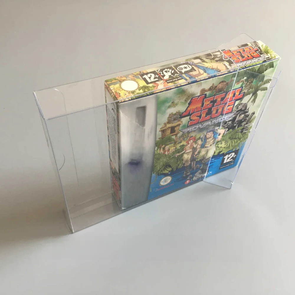 Caixa transparente transparente para gba gbc ue eua versão cartão de jogo exibição plástico pet