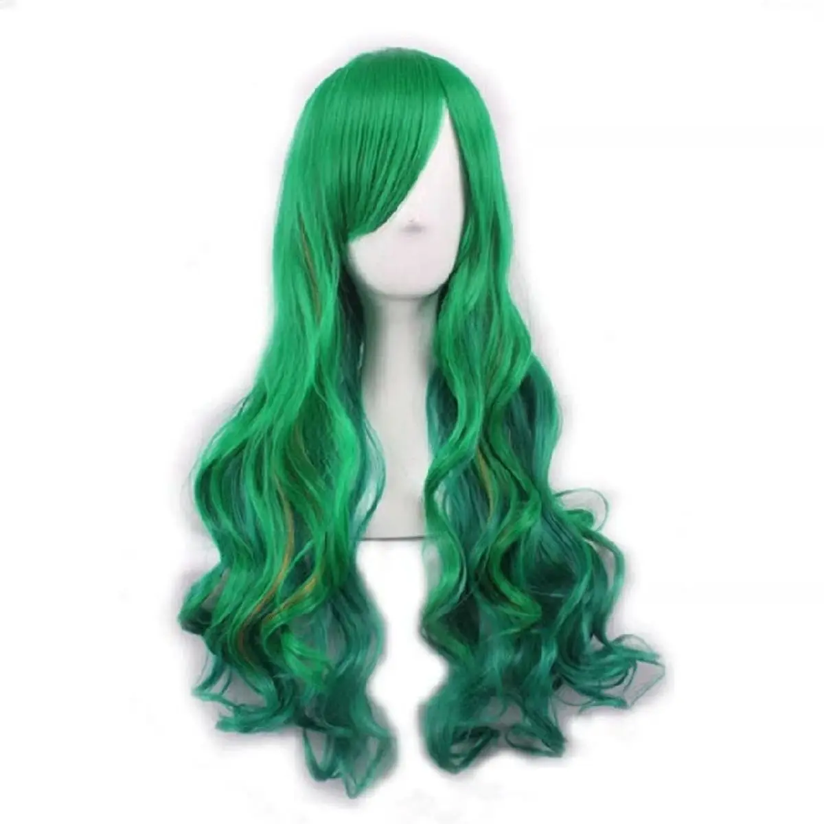 

Natural Hairpiece Women Gradient Green Long Curly Wig For Party Halloween Costumes Cosplay Wigs Manufacturer