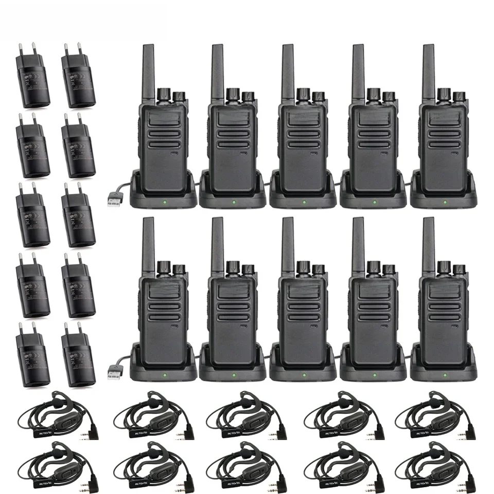 Retevis RT668 Walkie Talkie Long Rang 10PCS Wytrzymałe radio PMR VOX 2 Way Radio do sprzętu komunikacyjnego w restauracjach hotelowych — zdjęcie 2