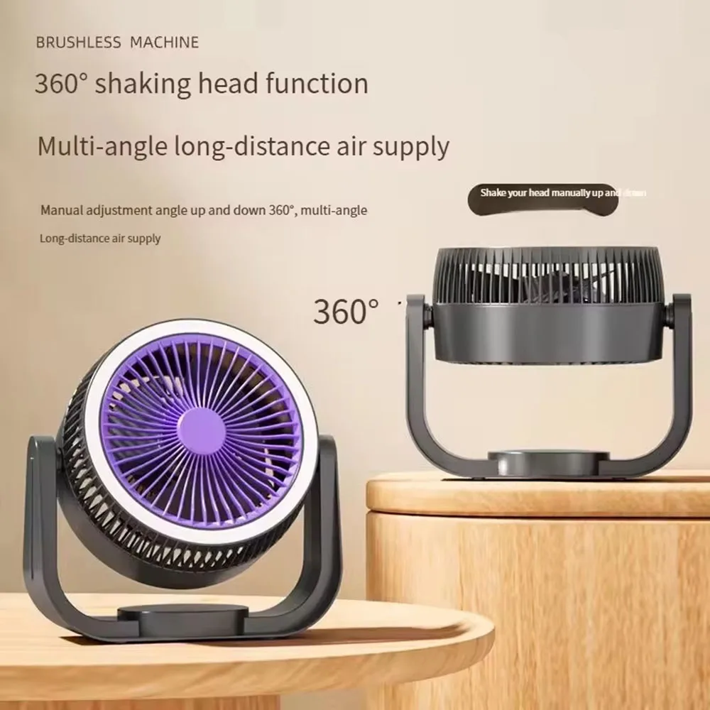 USB Rechargeable Portable Fan 2000mAh Camping Outdoor Cordless Fans Mini Desk Air Circulator Fan Travel Personal Cooling Fan view 2