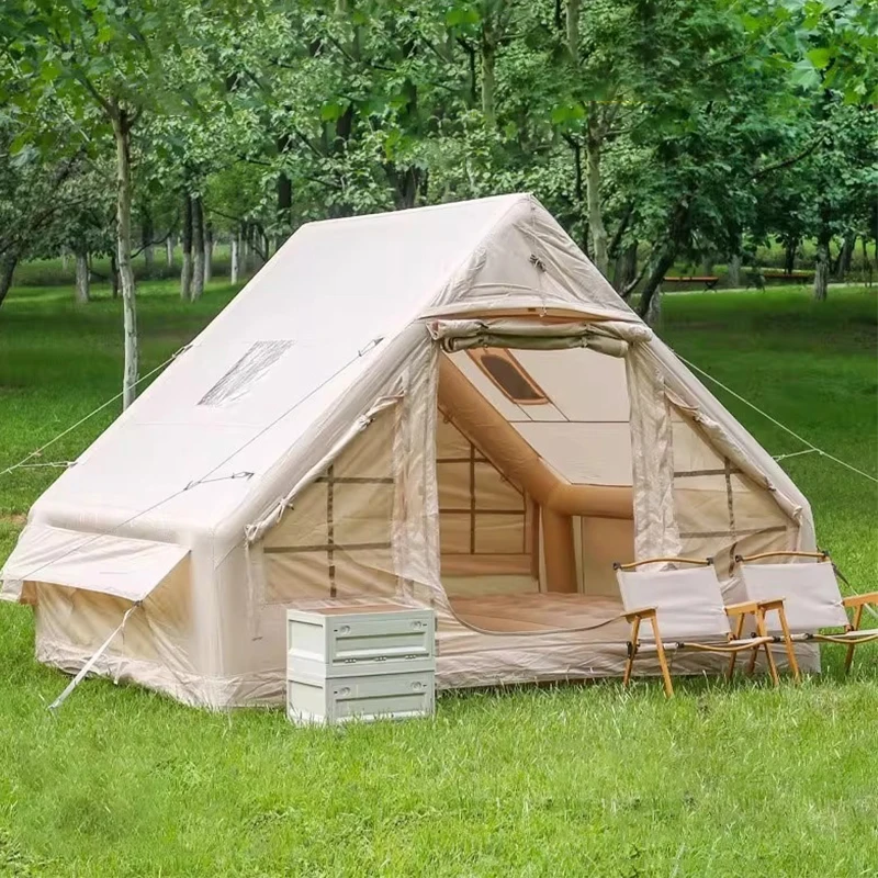 Tienda inflable completamente automática 6.3 ㎡ Tienda de campaña plegable portátil para exteriores 4-6P, equipo nocturno a prueba de tormentas, tienda de aire