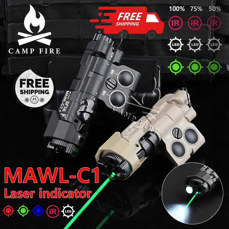 Nylon MAWL MAWL-C1 Laser Aiming Device With White LED Green LASER IR LED For Airsoft accsesories AR15 PEQ NGAL OGL DBAL RAID