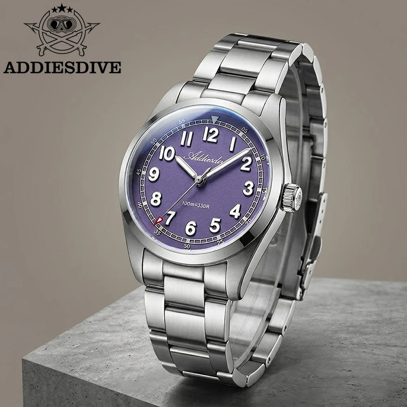 ADDIESDIVE Women Quartz Wristwatch New Luxury Sapphire Glass 36mm Ladies Steel Watch Business Super Luminous 100m Waterproof