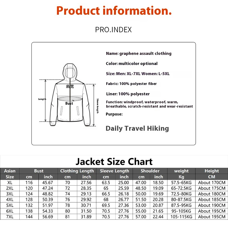 BoJsd New Men Jacket Graphene fabric Heating Suit Coat Casual Trendy Fashion Large size abbigliamento uomo giacca da uomo cappotto caldo spesso