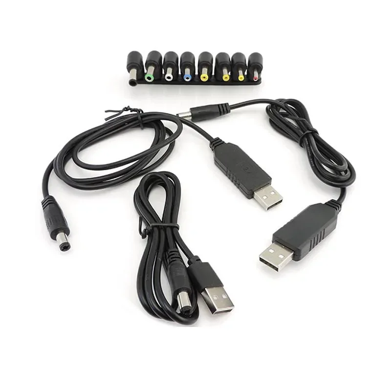 5V do 9V 8.4V 12.6V Kabel zasilający USB Złącze DC 8pin męskie 3.5mm 4.0x1.7mm jack Moduł Step UP Konwerter Adapter wtyczka Q — zdjęcie 2