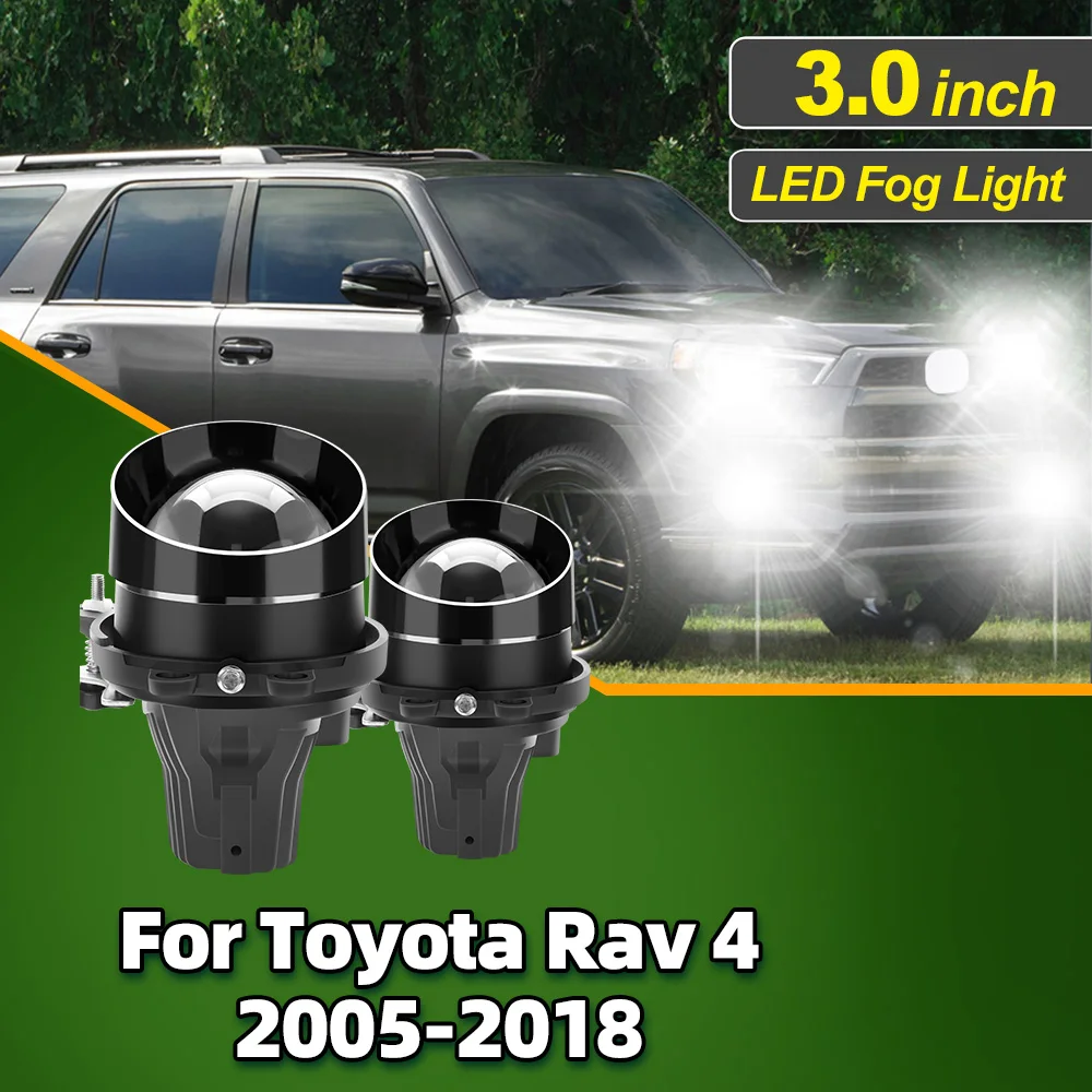 3.0 Inch 2X Projector Lens LED Fog Light For Toyota Rav 4 2005 2006 2007 2008 2009 2010 2011 2012 2013 2014 2015 2016 2017 2018
