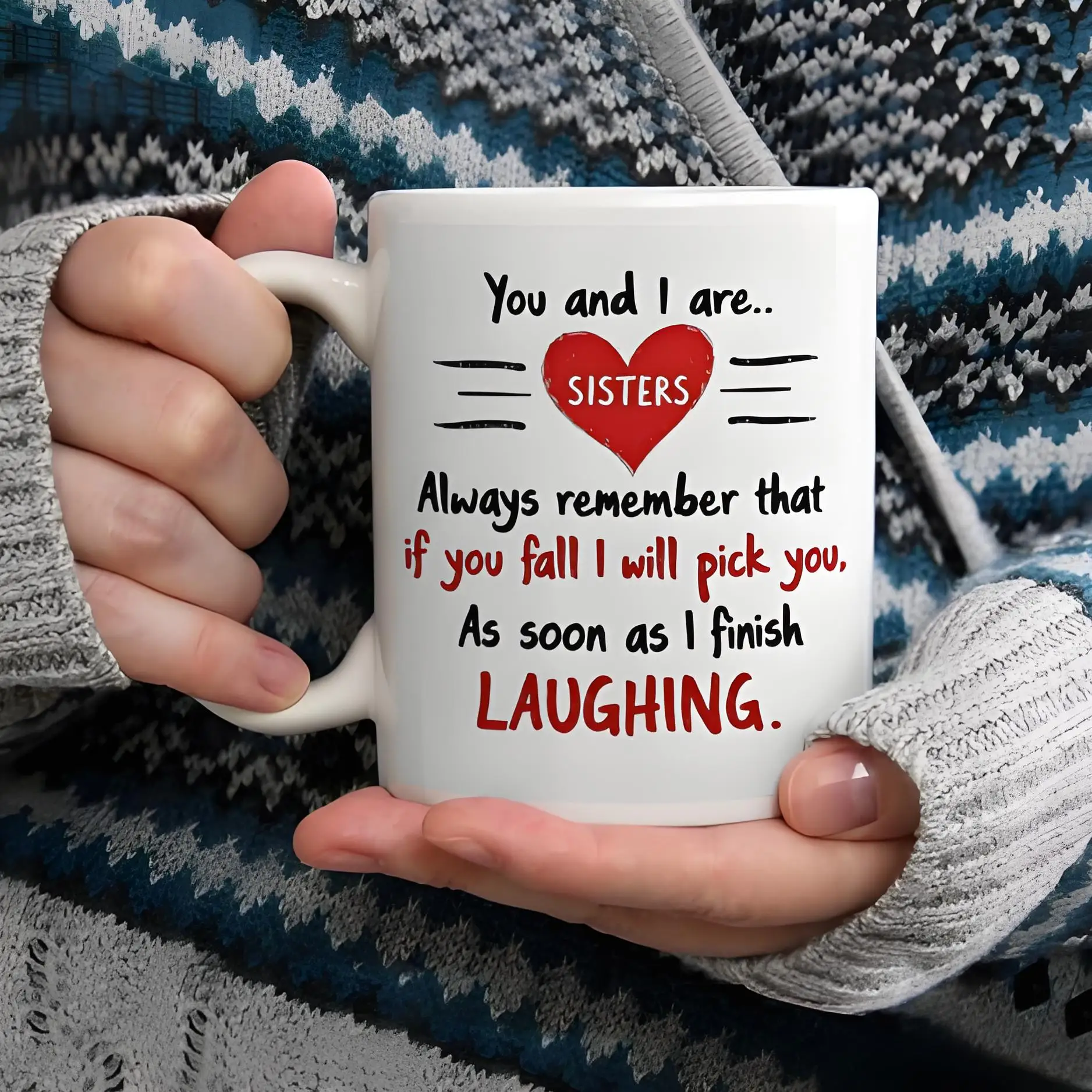 

Personalized Coffee Cup, Kitchen Everyday Drinkware, Labor Day Gift for Sister, 11 oz, Reusable, Available in Multiple Colors