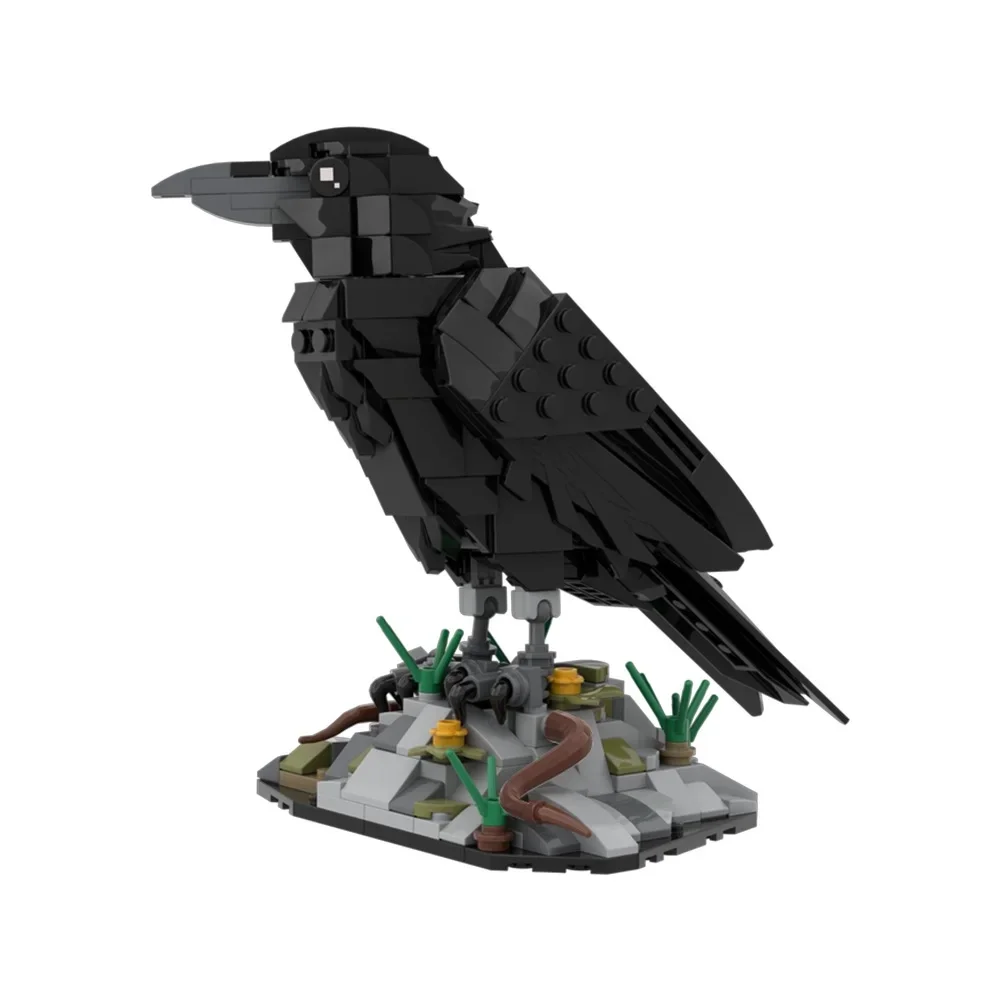 MOC Raven Model Bouwstenen Sets Slimme Raven Zwarte Vogel 3D Huisdecoratie Steentjes STEM Speelgoed Volwassenen Valentijnsdag Cadeau - afbeelding 2