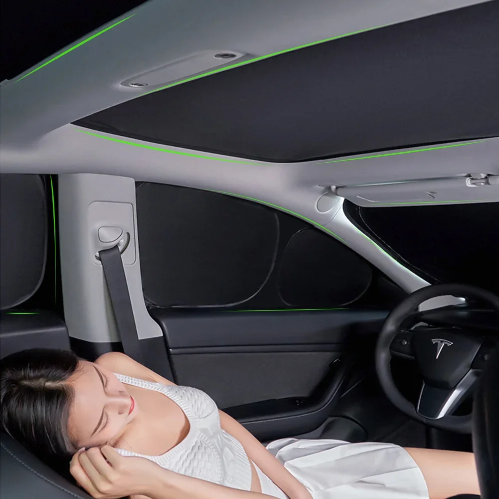 Pare-soleil complet pour voiture, modèle 3/Y, fenêtre latérale, ombrage ennemi, puits de lumière, protection pour assistance de camping