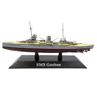 DeAgostini, SMS Goeben Warship, Collectible Diecast Miniature, 1:1250 Scale, Aporx. 9-12 cms, Kriegsschiffe Collection German Kriegsmarine Ships 1935-45, Blister Original Packaging, Base with Name