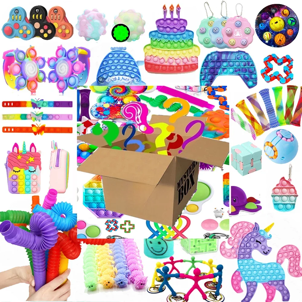 Sac de jouets mystère aléatoire pour enfants, jouets sensoriels bon marché, anti-Stress, autisme, tdah, cadeaux Spinner, ensemble Squishy