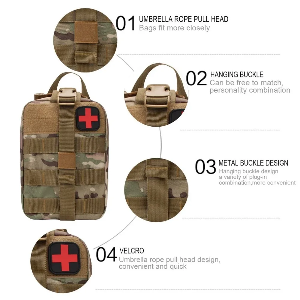 Tactical Bag Survival Pouch Outdoor Medical Box Large Size SOS Bag Tactical First Aid Bag Medical Kit Bag Molle EMT Emergency