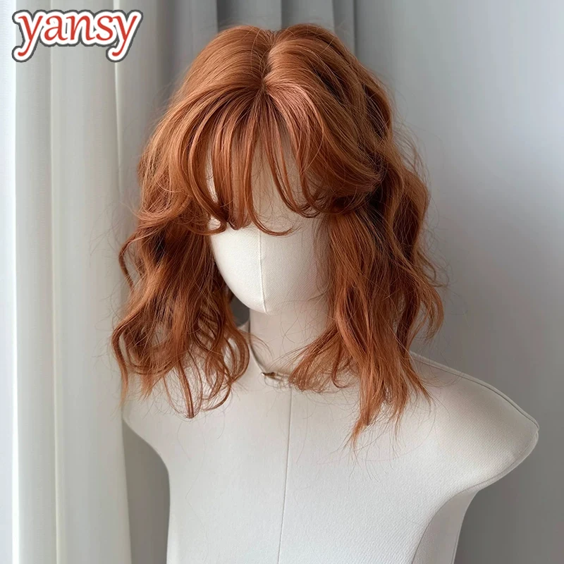 yansywig-synthetic-hair-orange-brown-jk-lolita-wigs-with-flat-bangs-japanese-style-short-wool-curly-halloween-wig-heat-resistant