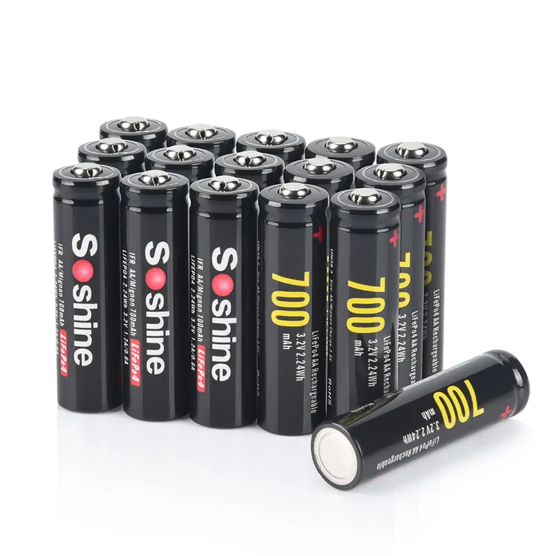 Soshine 3,2 v 700mah lifepo4 Batterie 700 aa mah wiederauf ladbare Batterie für Straßen laterne kleine Lüfter Power Bank Spiele konsole Spielzeug 4