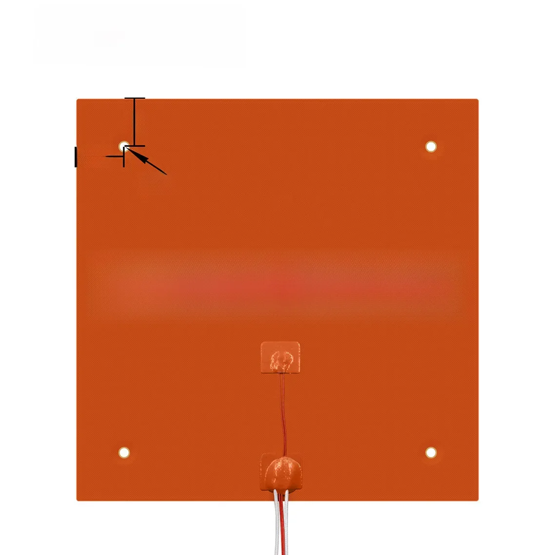 Grzałka silikonowa 310*310MM 220V 750W podkładka grzewcza elektryczna guma silikonowa wodoodporna elastyczna dla Creality CR-10 część drukarki 3D — zdjęcie produktu 7