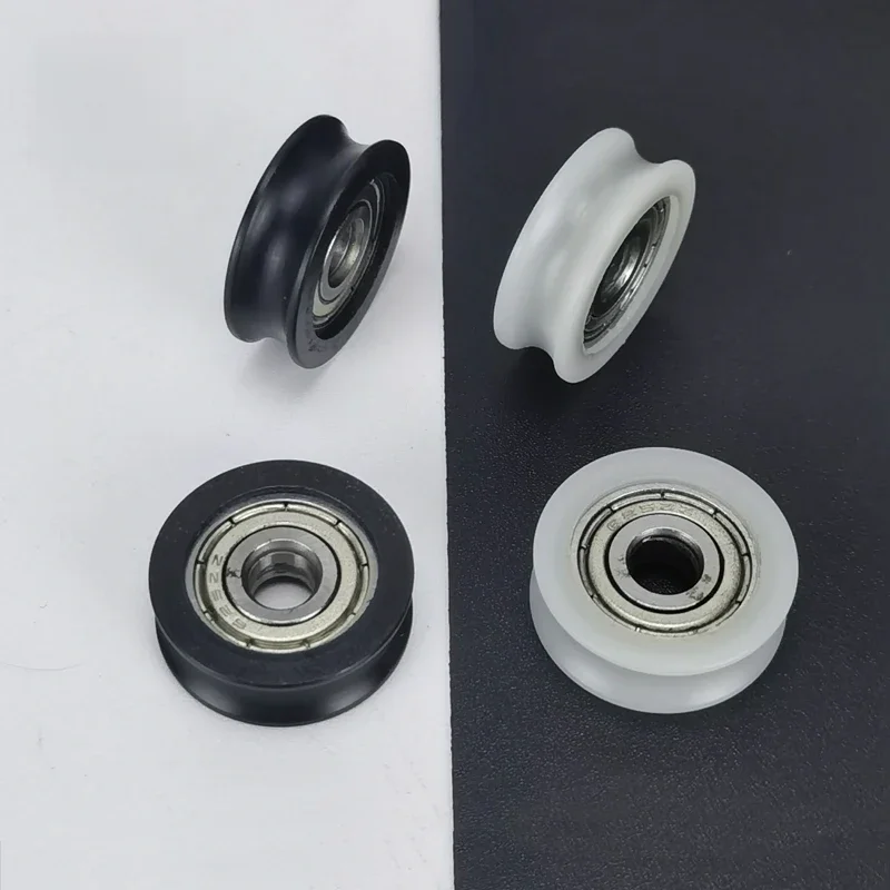 5*20*7 Drzwi lub okno z rowkiem w kształcie litery U, kolor czarny, nylonowy otwór łożyska 5 mm, koła ślizgowe/rolki/polia średnica 20 mm, grubość 7 mm. — zdjęcie 2