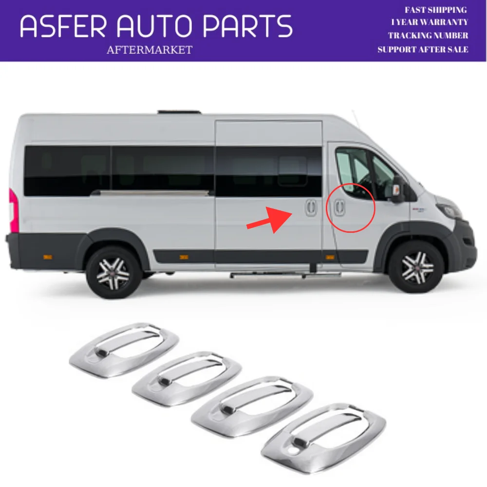 For Fiat Ducato 3 Door Handle Chrome Stainless 2006 After 4 Pcs Set High Quality Car Acessories 735423241