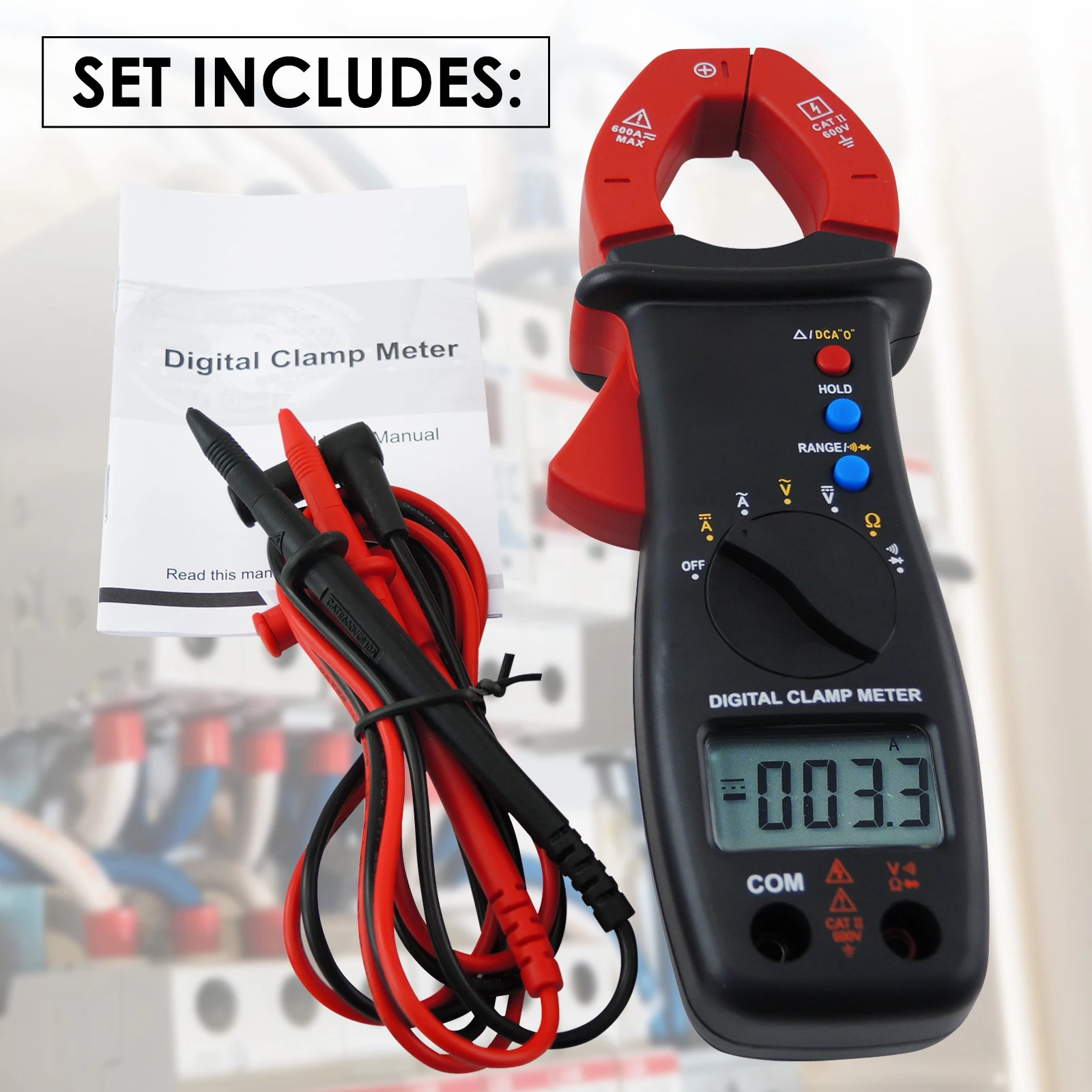 High Quality Digital Clamp Meter DC AC Current Voltage Resistance Diode Multimeter Measurement Zeroing Function LCD Display