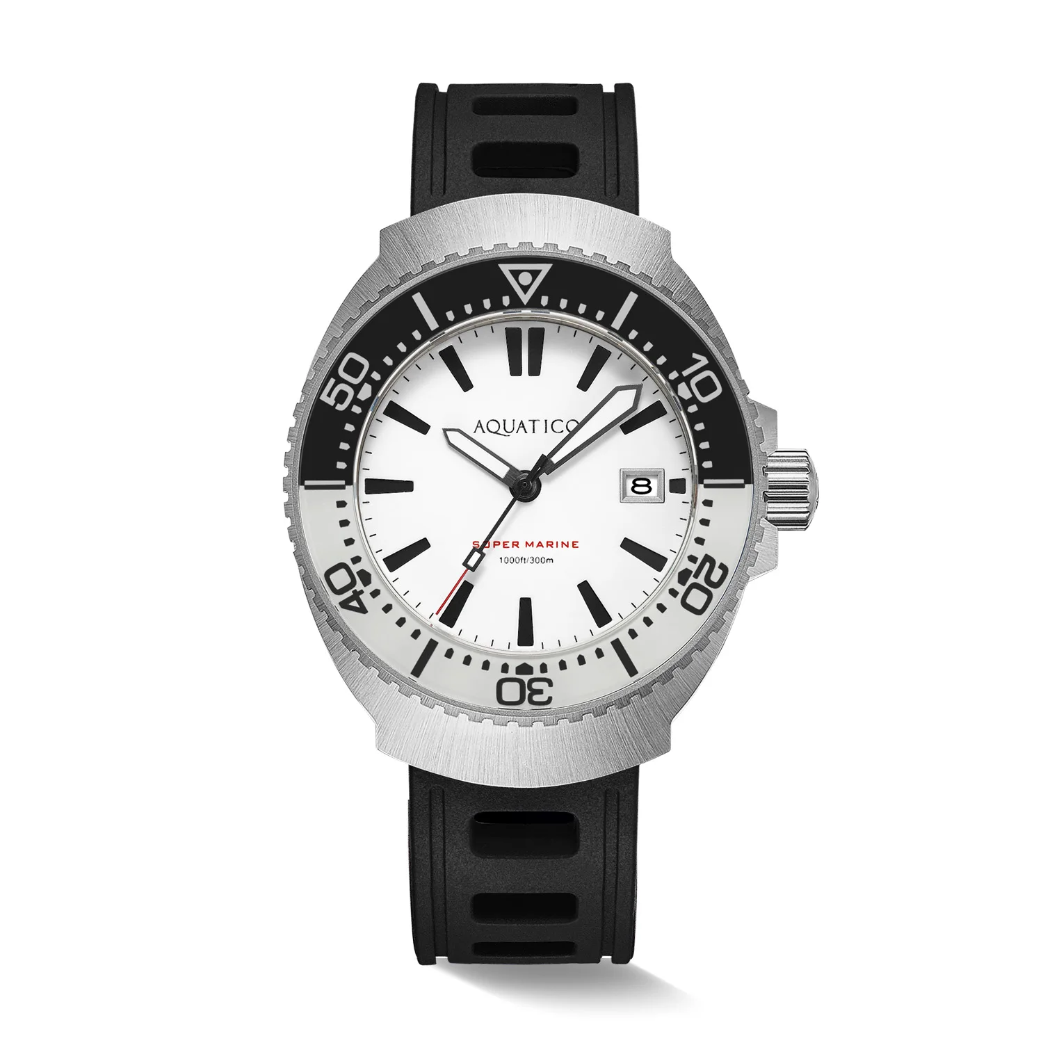 Super Marine Titanium Full Lume White Dial Sapphire Inlay Watch