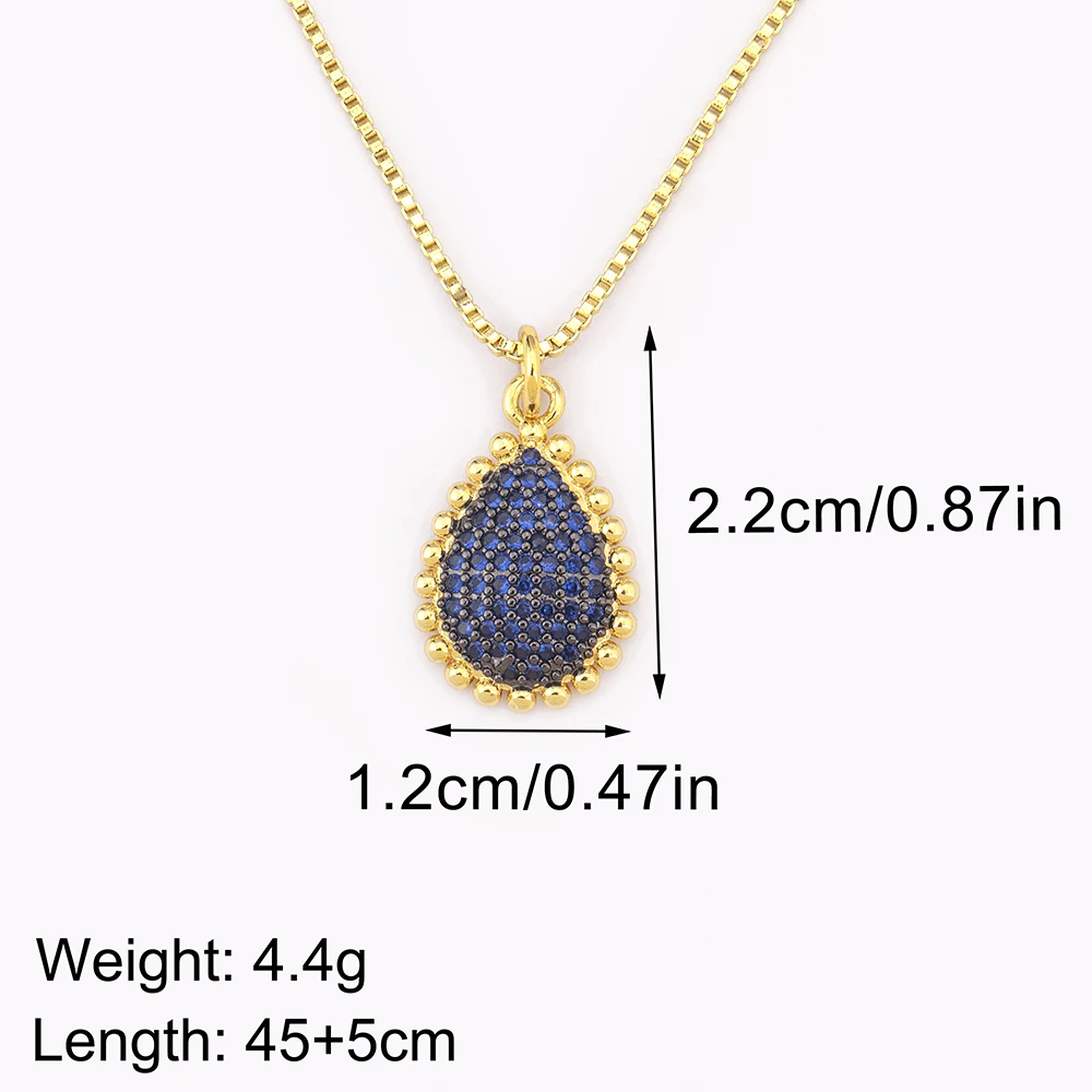 Nidin Classic New Design Irregular Geometric Waterdrop Shape Zircon Pendant Necklace Female Clavicle Chain Jewelry Daily Gifts