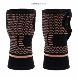 1Pcs Copper Fiber Bracer Wrist Elastic Sport Bandage Wristband Hand Gym Support Wrist Brace Wrap Tennis Fitness Powerlifting