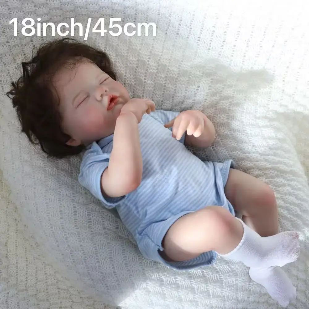 Levensechte herboren babypoppen - 18 inch schattige zachte vinyl realistische babypop, draagbare echte babypoppen (ALLEEN POP / GEEN ACCESSOES)