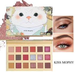 18-Color Cat Eyeshadow Palette, Affordable Pearlescent Matte, Designed for Beginners and Students, Easy to Create Mesmerizing Ey