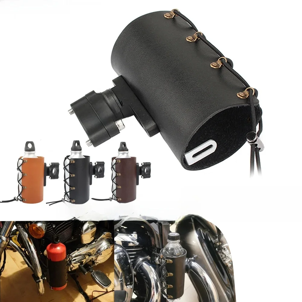 AliExpress UNDEFINED Handlebar Cup Holder Leather 22mm 28mm Drink Holders Water Bottle Coffee Clip Mount Stand Car-styling Bicycle Outdoor Motorcycle