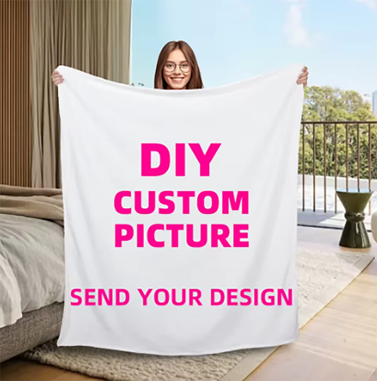 New Advanced customization Blanket Personalized Photo  Blanket Gift Customized Text Picture Game for Pets Friends and Family