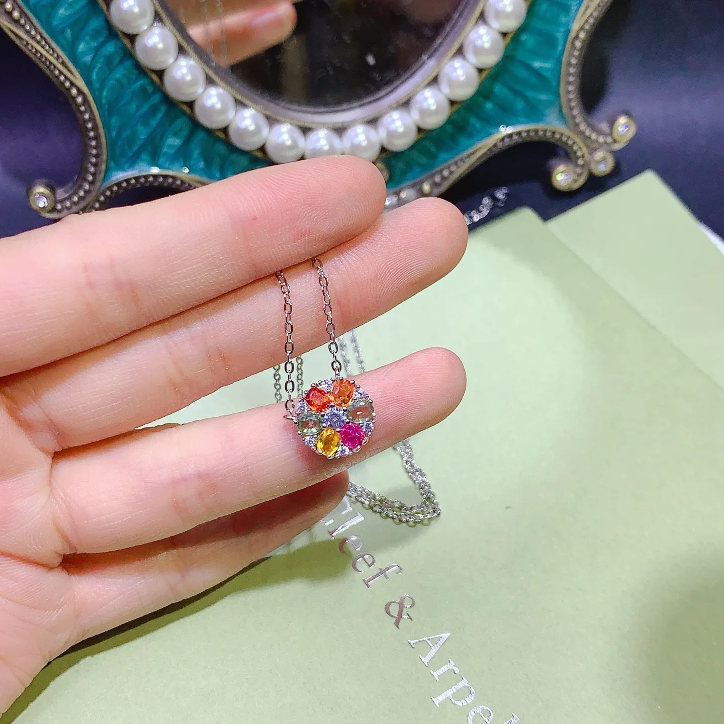 KJJEAXCMY бутик ювелирных изделий для девочек, натуральный цвет, сапфировый воротник, кулон из чистого серебра 925, платиновый рождественский подарок для подруги