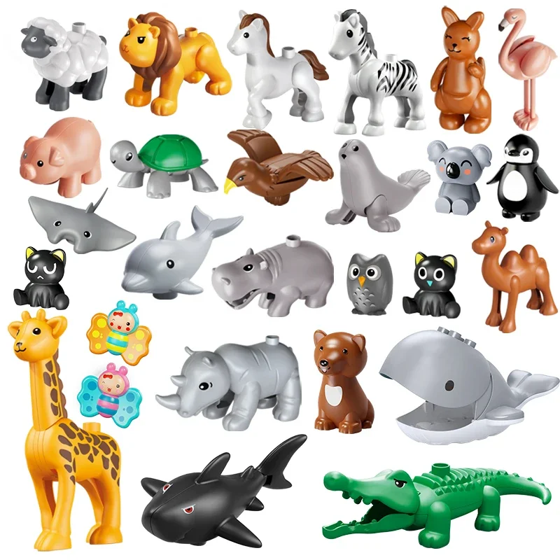 26 stks/set Big Size Figuur Dieren Blok Boerderij Serie Grote Bouwstenen Dieren Serie Speelgoed Voor Childrens Kids Party Gift - afbeelding 2