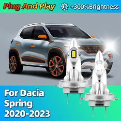 30000Lm CSP Chip LED Car Light Fanless Wireless Headlight 6000K Bulbs Plug and Play For Dacia Spring 2020 2021 2022 2023