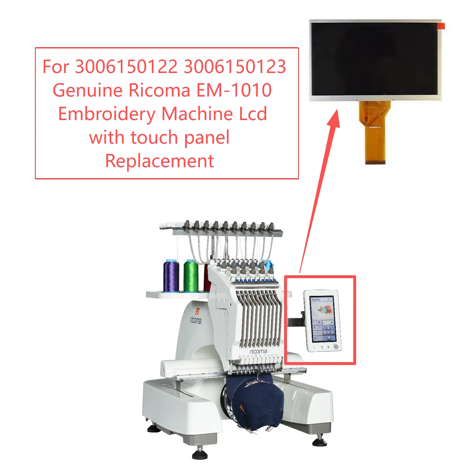 

Новый оригинальный ЖК-дисплей с сенсорной панелью для Ricoma EM-1010 (3006150122, 3006150123) – ремонт сенсорного экрана вышивальной машины