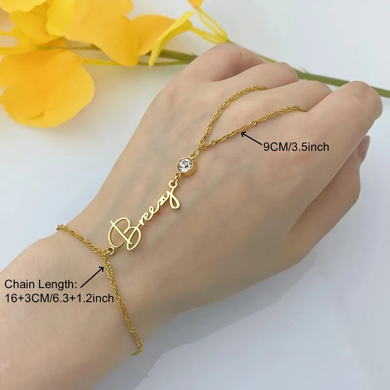Custom Name Bracelet Personalized Elegant Gold Jewelry Stainless Steel Zero Allergy Birthday/Anniversary Gift For Girlfriend