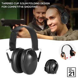 Shooting Ear Protection Earmuffs with NRR 21dB Noise Cancelling Safety Ear Muffs Hearing Protection for Shooting Range Foldable