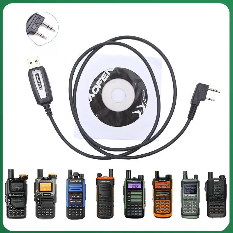 Kabel USB do programowania Quansheng UV-K5 UV-K6 Baofeng UV-13 UV-S9 Plus UV-17 UV-82 UV-16 UV-21 z CD UV-5R Akcesoria radiowe — zdjęcie 2