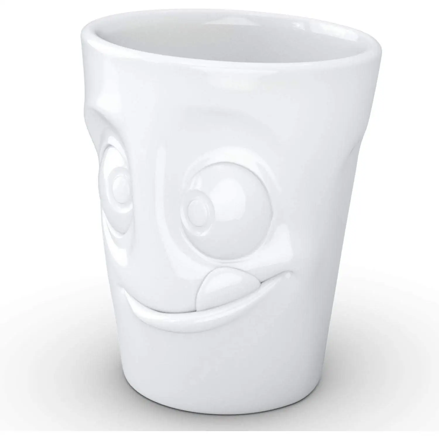 FIFTYEIGHT PRODUCTS Taza de Cerámica Blanca Alemana con Caras Saboreando 350 Ml