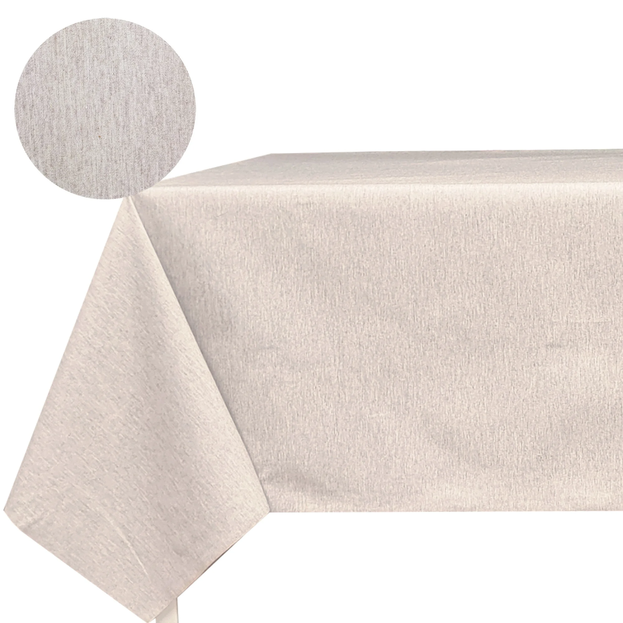 Mantel de tela resinada suave, rectangular, impermeable y fácil de limpiar, moderno y liso color beige, ideal para cocina, comedor, salón, balcón, jardín y picnic