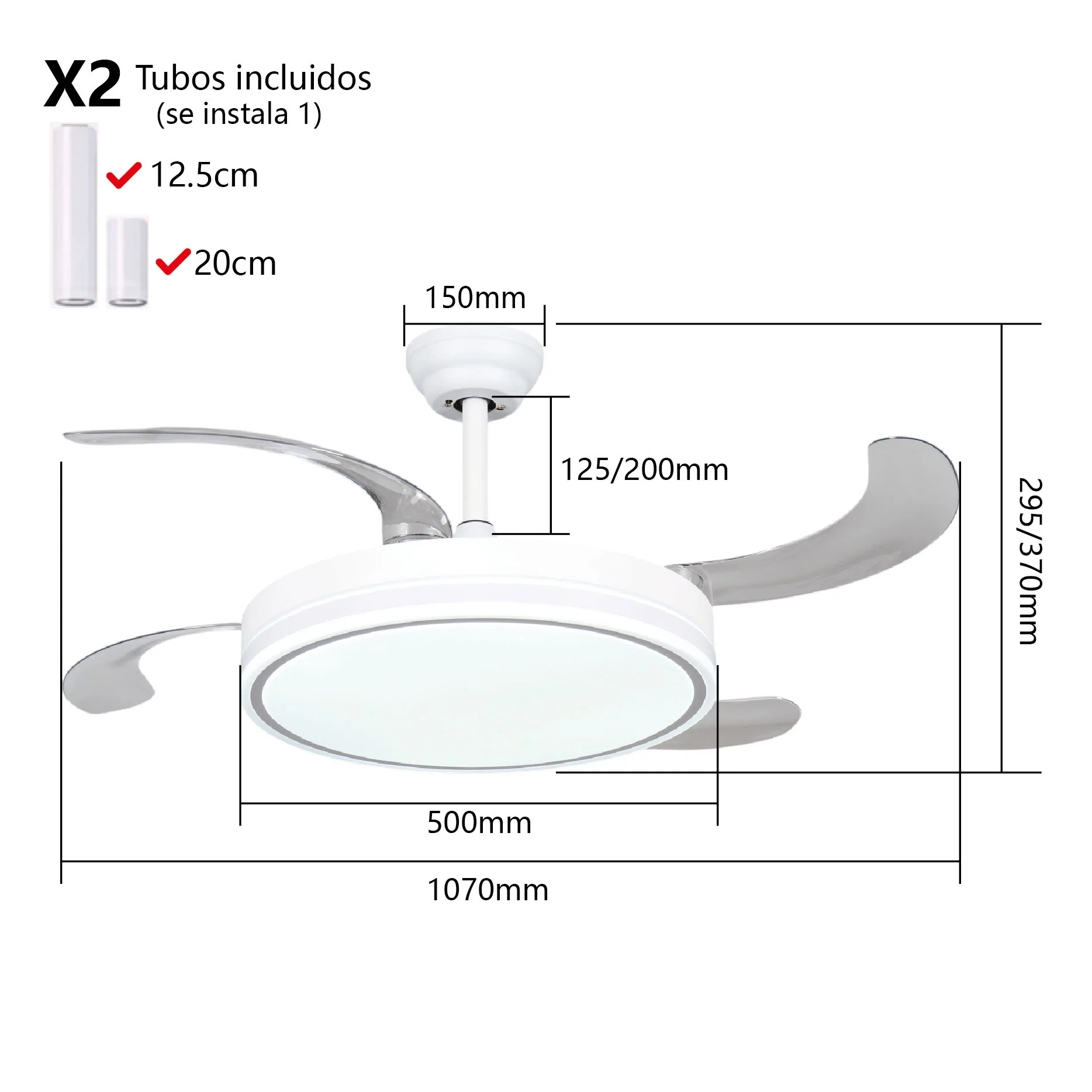 Mikomika Ceiling Fan with Light