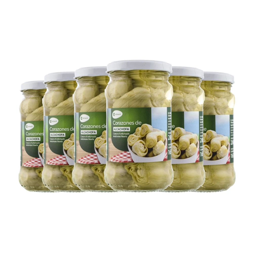 Corazones de alcachofa 1ª Coaliment 280 g x 6 frascos. Total de 1.68 kg