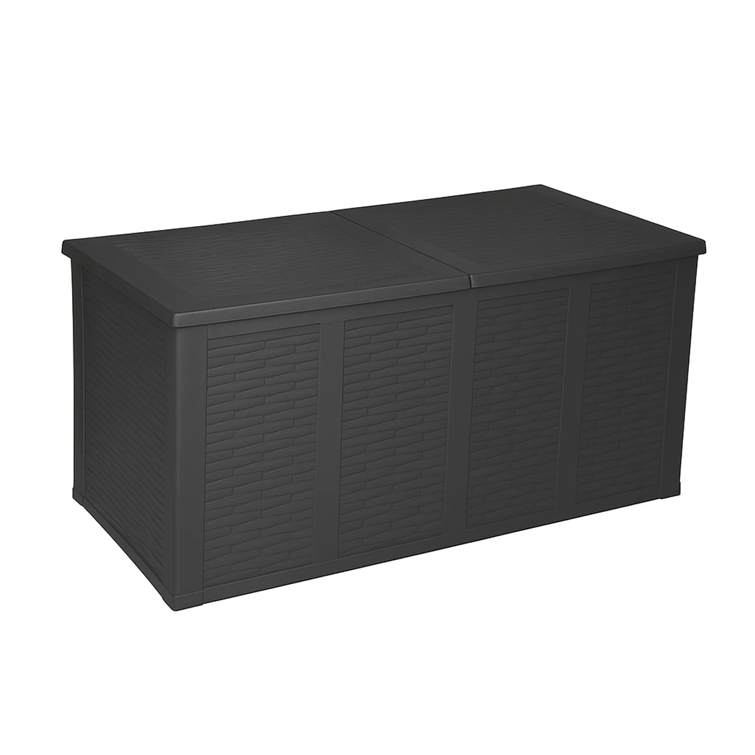Baúl de Almacenaje para Jardín con Gran Capacidad. Arcón Exterior de Resina con Ruedas y Sistema de Cierre para Ordenación en Patio y Terraza, Antracita 155x66x80 cm. (750 Litros)