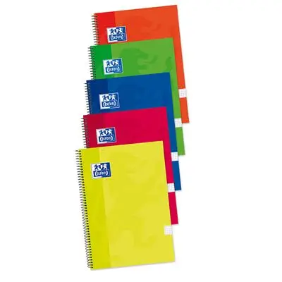 Pack of 5 OXFORD notebooks-grid cover removal A4-squared Oxford notebooks