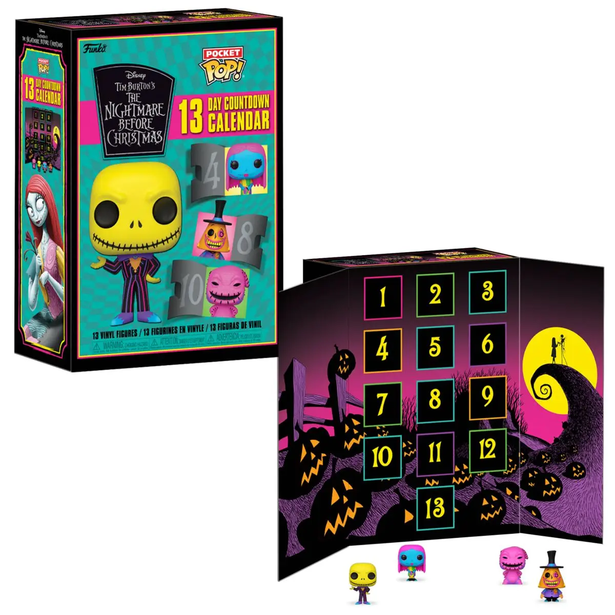 Funko Pop! Pesadilla Antes de Navidad - Calendario de Adviento 13 Days Blacklight,  63959