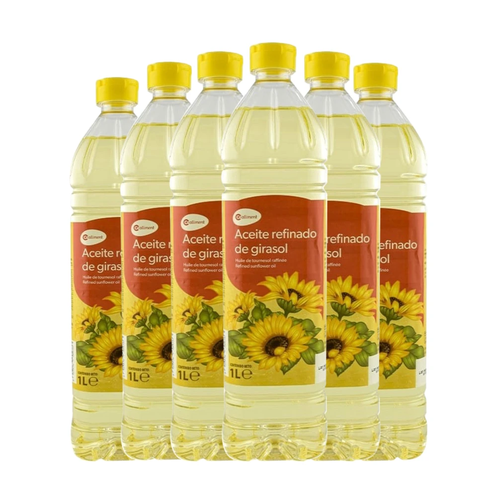 Aceite de girasol Coaliment 1 litro x 6 botellas. Total 6 litros.