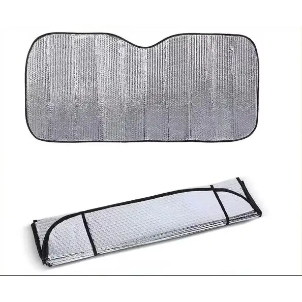 Parasol para Coche Acolchado, Parasol de Parabrisa Delantero Plegable Aluminio, Protector Solar de Luna Delantera Parasol Coche para Luna Delantera Universal con 2 Ventosas, 60x130, 70x140, 80x150 y 90x150 en Cm
